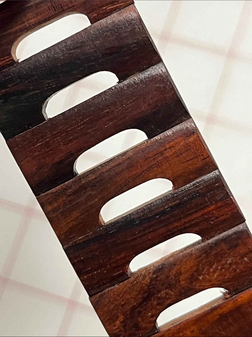 UNIQUE Men's/Women's Brown Wooden Belt with Inlaid Geometric Buckle 40.5